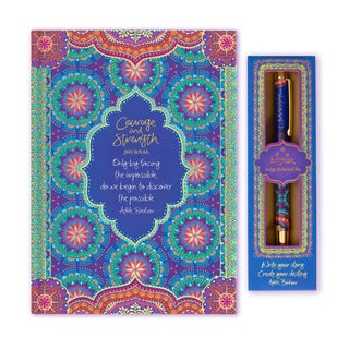 Perfect for back to work, school & uni, Intrinsic's Courage & Strength Journaling Starter Bundle with journal and pen will fuel a journaling passion or ignite a soulful journaling journey!