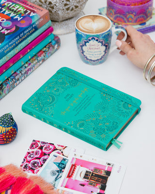 Inspirational Intrinsic Year to Ignite Your LIght Diary in Turquoise Twist, filled with uplifting Adèle Basheer quotes for Australia and New Zealand.