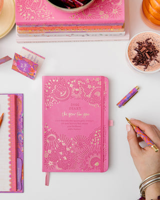 Intrinsic pink Rose Quartz Year for You Diary with powerful personal growth tools.