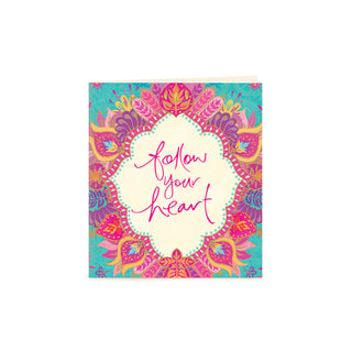 Intrinsic Follow Your Heart Inspirational Gift Tag. Blank inside for your message.