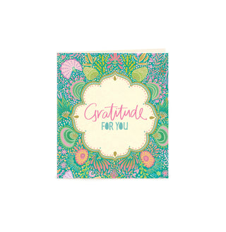 Australian Brand Intrinsic Gratitude For You Gift Tag for showing appreciation, thanks and best wishes. Complete your gift packs, gifts for her and birthday gifts with this present tag with pretty turquoise hues on a unique floral design and gold foil. Inspirational occasion swing tag for joy and gratitude with heartfelt quote by Adele Basheer. Blank Inside for your message.