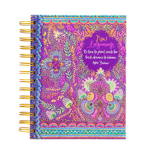 Australian Intrinsic Office Stationery Purple New Beginnings Spiral Notebook