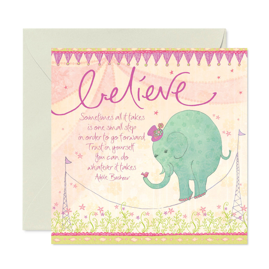 Intrinsic Believe Elephant Inspirational Greeting Card