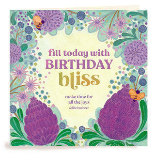 Intrinsic Birthday Bliss Greeting Card with Inspirational Birthday Quote and Message for someone special on cover - Australian Made - Birthday card for family, friend, her, them, Mum, Sister, aunt