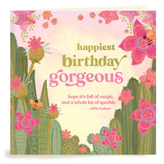 Intrinsic Greeting Card - colourful birthday card with floral illustrations and bees - Birthday card for family, friend, Mum, Sister, Aunt, Girlfriend - Made in South Australia
