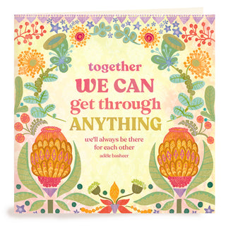 Intrinsic Condolences, Thinking of You Greeting Card - colourful sympathy card with floral illustrations and bees - Made in South Australia