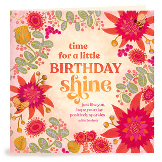 Intrinsic Greeting Card - colourful birthday card with floral illustrations and bees - Birthday card for family, friend, Mum, Sister, Aunt, Girlfriend - Made in South Australia
