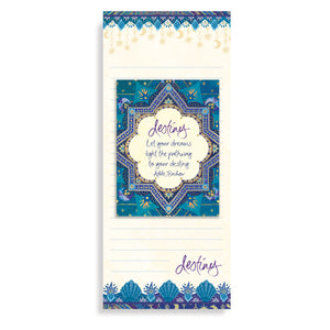 Australian Intrinsic Destiny Navy Blue Star Print Magnetic Shopping List Pad and To Do List - With Handbag sized notepad 