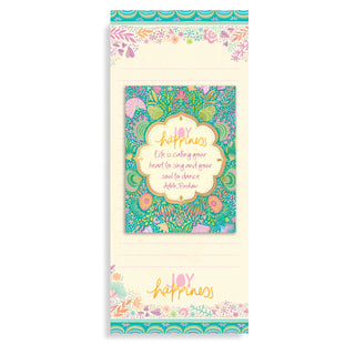 Australian Intrinsic Joy and Happiness Aqua Blue Turquoise Magnetic Shopping List Pad and To Do List - With Handbag sized notepad
