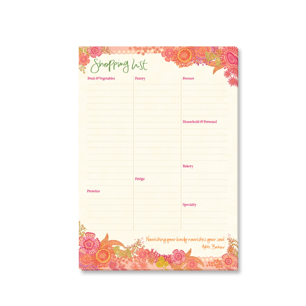 Australian inspiration stationery brand Intrinsic's Shopping List pad of 60 pages