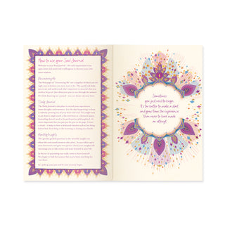Inspirational Intrinsic A5 Guided Gratitude Journal inner pages - guided journaling information with tips for beginners