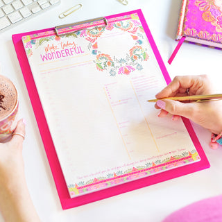 Adèle Basheer A4 Daily Planner Paper Pad with inspirational quotes