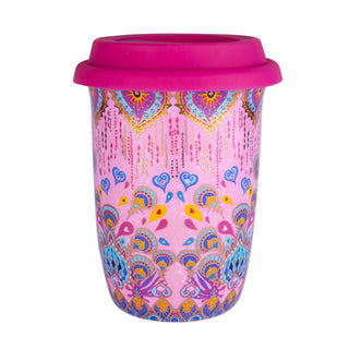 Pink Patterned Ceramic Keep Cup