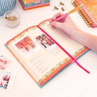 Australian Intrinsic pastel orange Live Life Wonderful A5 blank Notebook - inspiring office stationery with Adèle Basheer inspiring quote