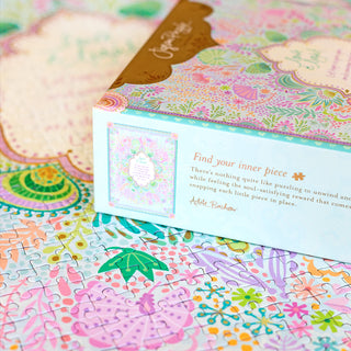 'Find your inner piece' pastel 1000 Piece Jigsaw Puzzle Box with Adèle Basheer inspirational quote