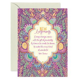 Intrinsic Purple New Beginnings Greeting Card with inspirational message