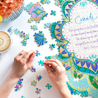 Australian Intrinsic Aqua Turquoise Blue 1000 Piece Jigsaw Puzzle with Create motivational message