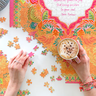 Mindfulness Me Time Jigsaw Puzzling for Adults with personal growth messages