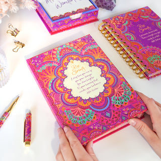 Australian Intrinsic magenta Rise Strong A5 Blank Journal with Adèle Basheer inspirational quote - Journaling gifts for stationery lovers