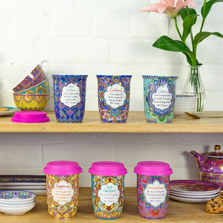 Intrinsic Colourful Ceramic Reusable Travel Coffee Cup Collection
