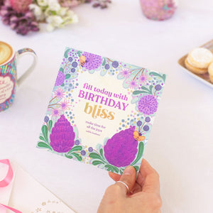 Intrinsic Birthday Bliss Greeting Card with Inspirational Birthday Quote and Message for someone special on cover - Australian Made - Birthday card for family, friend, her, them, Mum, Sister, aunt 