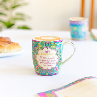 Joy & Happiness Ceramic Gift Boxed Coffee Mug - Pretty mug for tea parties and mug for special events and occasions