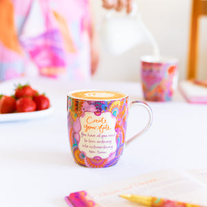 Create Your Fate Ceramic Gift Boxed Coffee Mug - Pretty mug for tea parties and mug for special events and occasions 