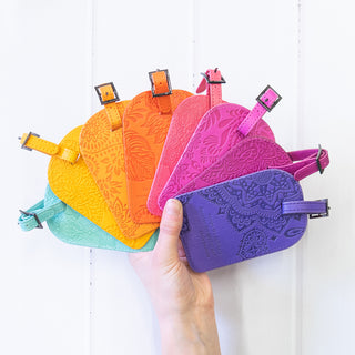 Intrinsic Luxe Faux Leather Travel Accessories with Inspirational Quotes - Rainbow collection of luggage tags