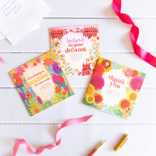 Intrinsic Blissful Blooms Collection - Inspirational Greeting Cards with heartfelt quotes by Adele Basheer - Australian Made with floral illustrations and bright colours