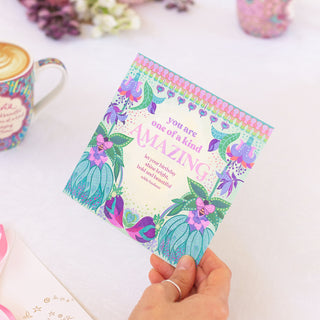 Intrinsic ‘One of a kind Amazing’ Greeting Card with Inspirational Birthday Quote and Message for someone special on cover - Australian Made - Birthday card for family, friend, her, them, Mum, Sister, aunt