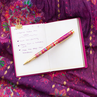 Intrinsic Purple Ink Rollerball pen - Gift for her - Colourful gift boxed pen with inspirational quote