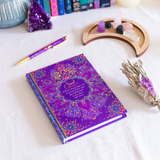Inspirational Australian stationery brand Intrinsic - A5 purple Soul Guided Journal with motivational quote by Adèle Basheer on cover
