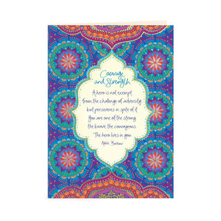 Australian Intrinsic Blue Courage & Strength Greeting Card with Inspirational quote