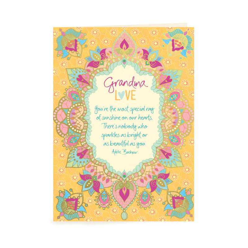 Intrinsic Yellow Grandma Greeting Card with inspirational words of love