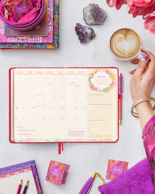 2026 Diary Planner | Radiant Ruby Red | Year to Dream Boldly