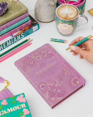 Intrinsic Year for Abundance Diary in light purple for gratitude, personal growth and goal-setting.