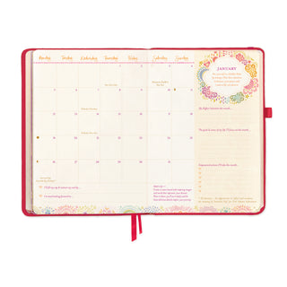 2026 Diary Planner | Radiant Ruby Red | Year to Dream Boldly
