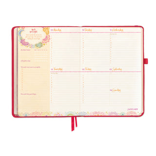 2026 Diary Planner | Radiant Ruby Red | Year to Dream Boldly
