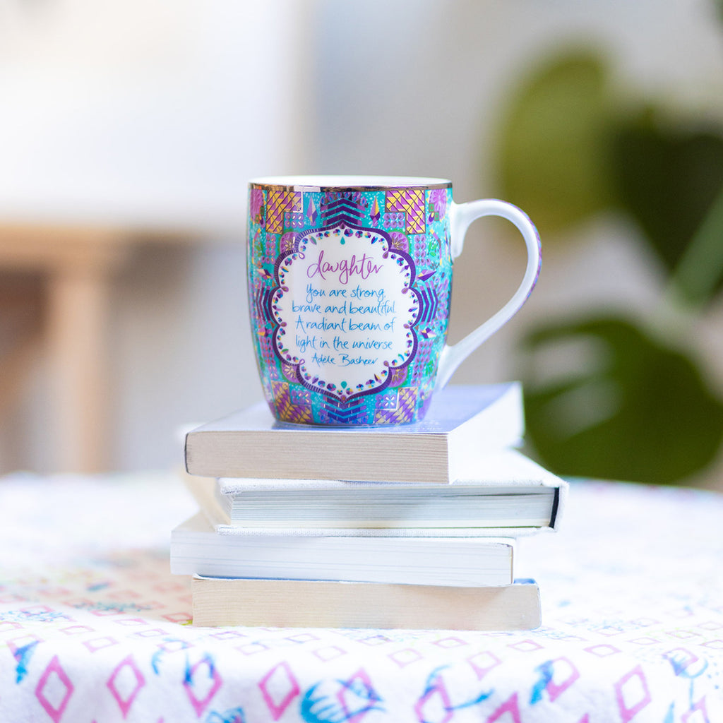 Australian Intrinsic Daughter Mug with inspirational Adèle Basheer quote. Birthday, Christmas, Mother's Day, Christmas and motivational gift idea sent from South Australia