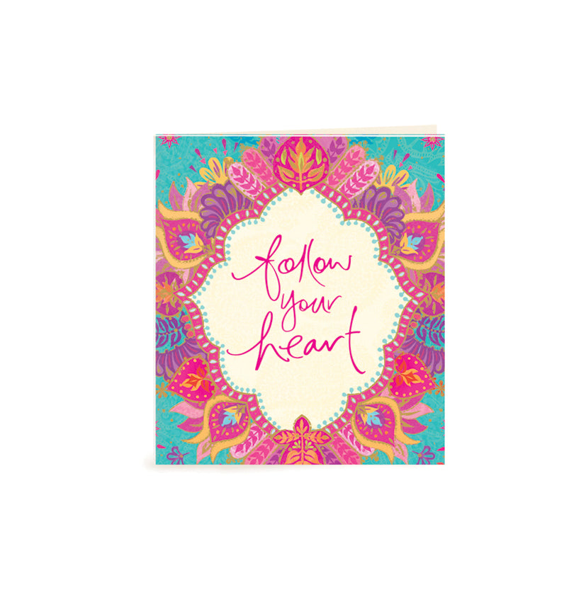 Intrinsic Follow Your Heart Inspirational Gift Tag. Blank inside for your message.