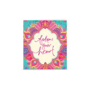Intrinsic Follow Your Heart Inspirational Gift Tag. Blank inside for your message.