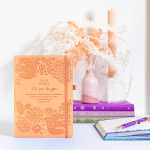 Adele Basheer 2025 orange diary planner with life coaching and guidance