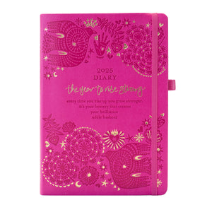 Intrinsic 2025 hot pink Diary Planner Journal with Adele Basheer inspirational messages