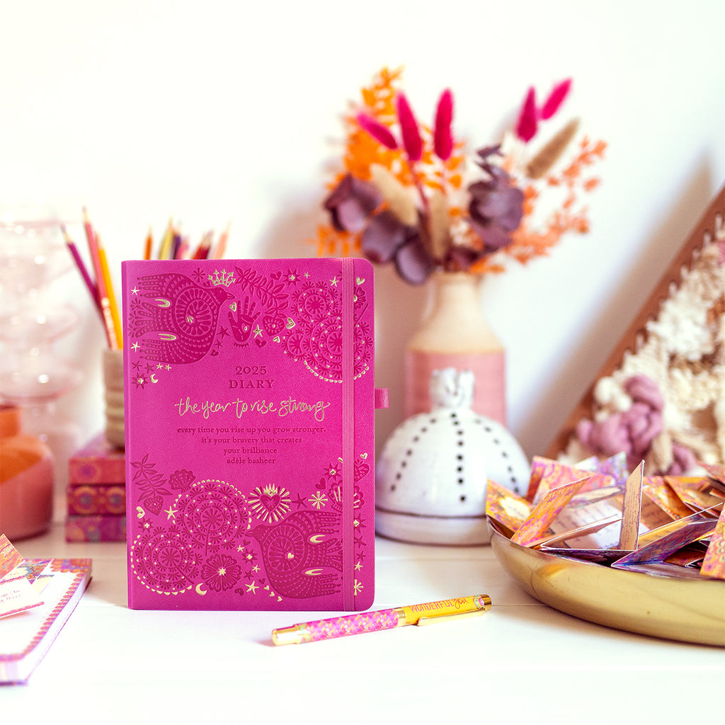 2025 Diary Planner | The Year to Rise Strong - Positively Pink