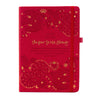 2025 red diary with gold and inspirational messages