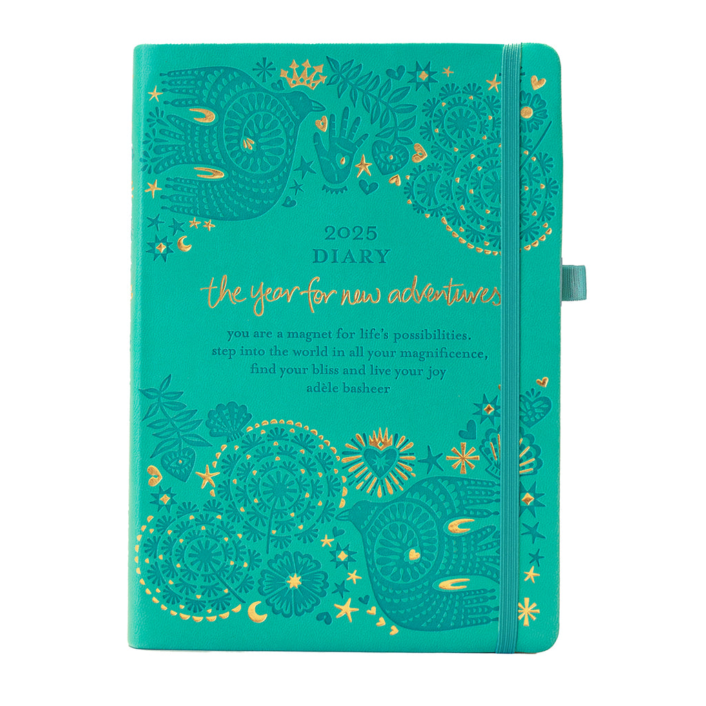 Intrinsic 2025 Turquoise Twist Teal Diary Planner Organiser with Adèle Basheer quotes