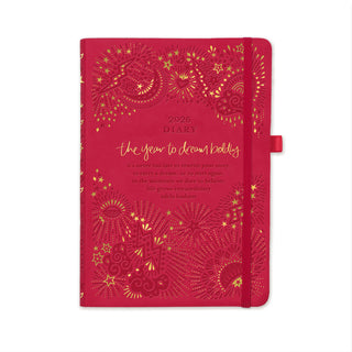 2026 Diary Planner | Radiant Ruby Red | Year to Dream Boldly