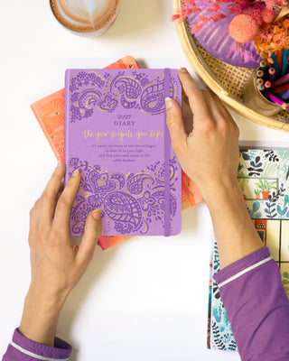 Australian lilac purple 2027 Diary Planner Journal with inspirational quote and motivational messages