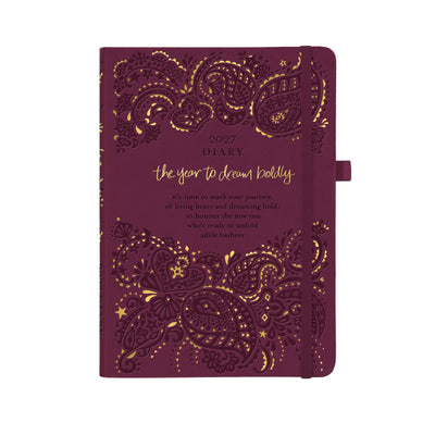 *PRE-ORDER* 2027 Diary Planner | Burgundy | Year to Dream Boldly