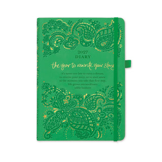 *PRE-ORDER* 2027 Diary Planner | Emerald Green | Year to Rewrite Your Story